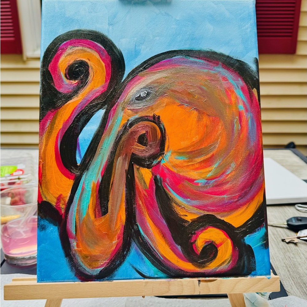 Vibrant Abstract Octopus Canvas Art